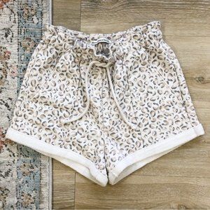 A&F Cloud Paper Bag High Waist Lounge Shorts in Leopard